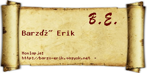 Barzó Erik névjegykártya